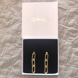 Gold plated link chain earrings